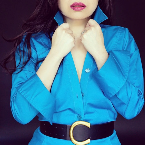 *Stunning Zara electric blue shirt dress - Picture 4 of 8